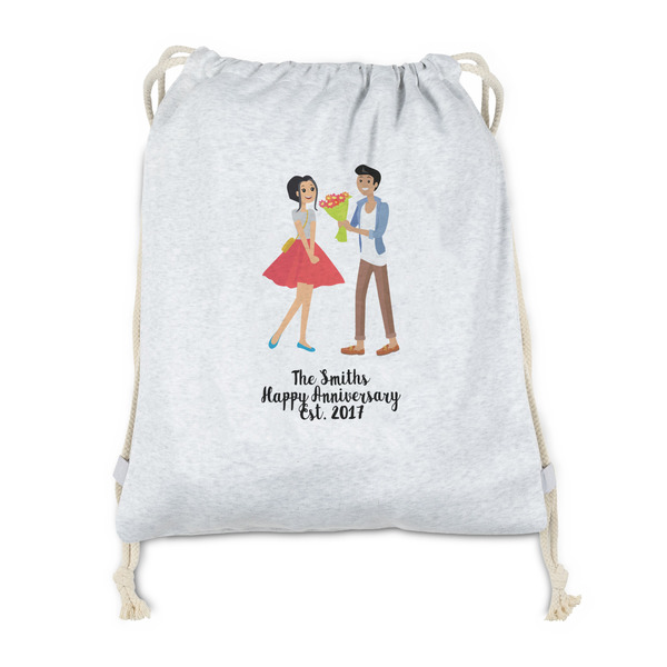 Custom Happy Anniversary Drawstring Backpack - Sweatshirt Fleece (Personalized)