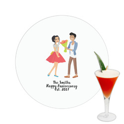 Happy Anniversary Printed Drink Topper -  2.5" (Personalized)