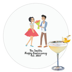 Happy Anniversary Printed Drink Topper - 3.5" (Personalized)