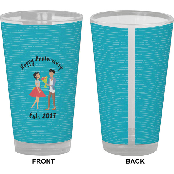 Happy Anniversary Pint Glass - Full Color - Front & Back Views