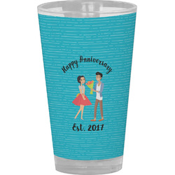 Happy Anniversary Pint Glass - Full Color (Personalized)