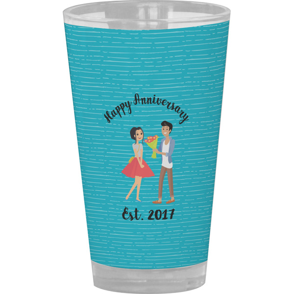 Custom Happy Anniversary Pint Glass - Full Color (Personalized)