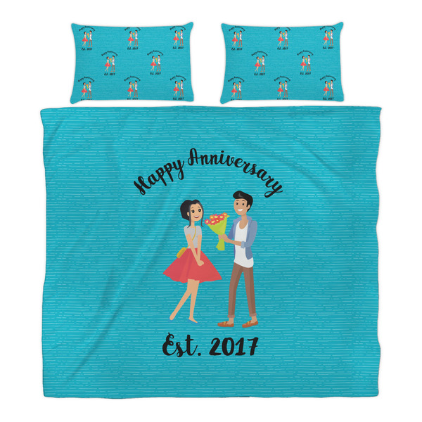 Happy Anniversary Duvet Cover Set - King - Alt Approval