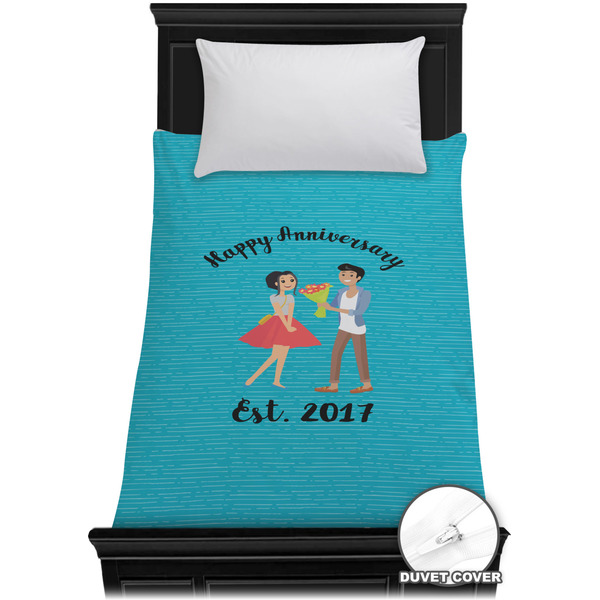 Custom Happy Anniversary Duvet Cover - Twin XL (Personalized)