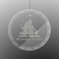 Happy Anniversary Engraved Glass Ornament - Round (Personalized)