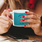 Happy Anniversary Espresso Cup - 6oz (Double Shot) LIFESTYLE (Woman hands cropped)