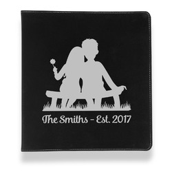 Happy Anniversary Leather Binder - 1" - Black (Personalized)