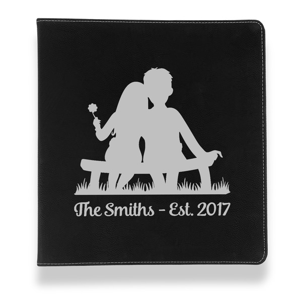 Custom Happy Anniversary Leather Binder - 1" - Black (Personalized)