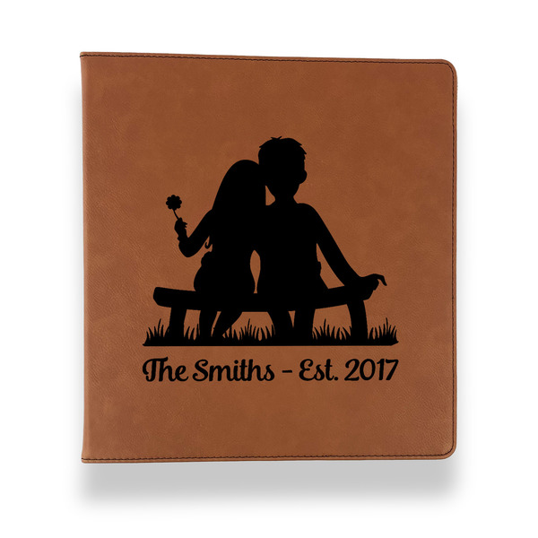 Custom Happy Anniversary Leather Binder - 1" - Rawhide (Personalized)