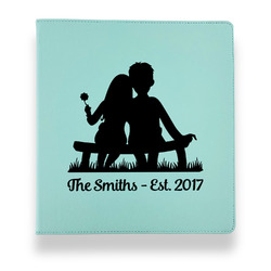 Happy Anniversary Leather Binder - 1" - Teal (Personalized)