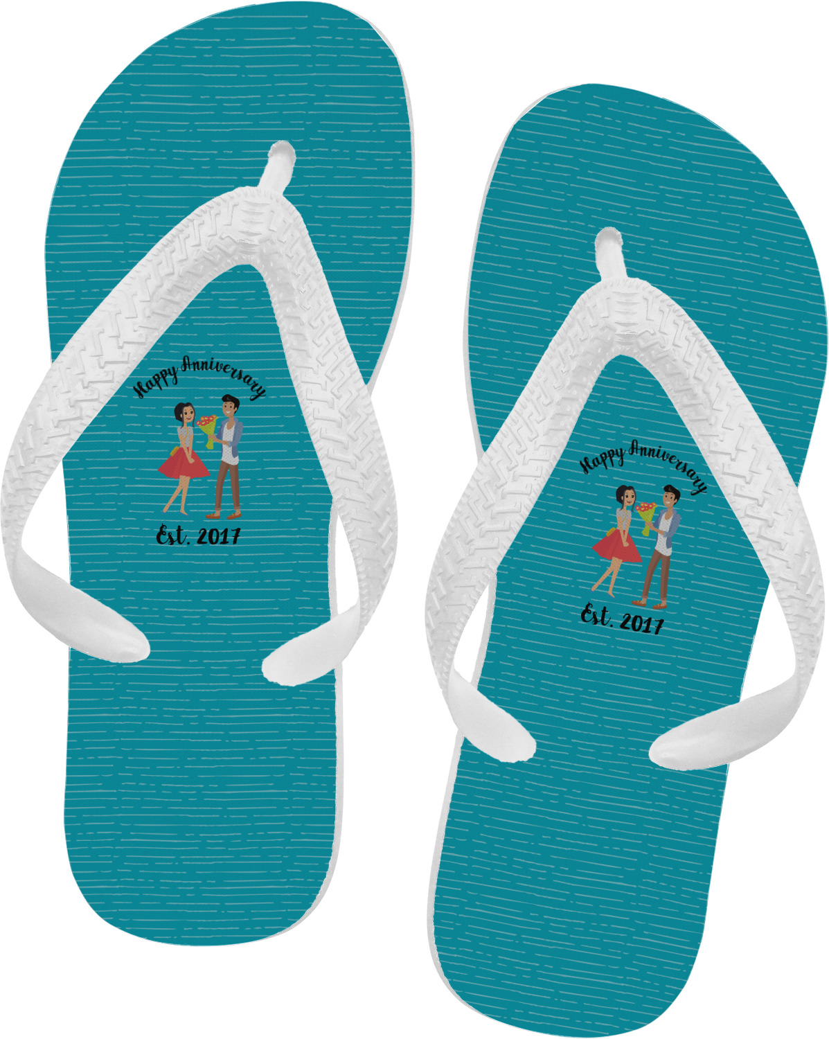 Custom Happy Anniversary Flip Flops (Personalized) | YouCustomizeIt