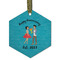 Happy Anniversary Flat Glass Ornament - Hexagon w/ Couple's Names