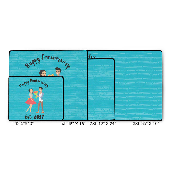Happy Anniversary Gaming Mats - SIZE CHART