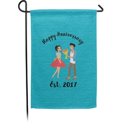Happy Anniversary Small Garden Flag - Double Sided w/ Couple's Names