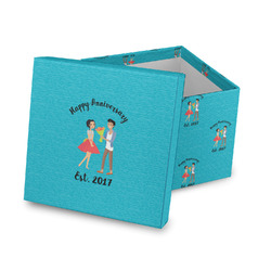 Happy Anniversary Gift Box with Lid - Canvas Wrapped (Personalized)