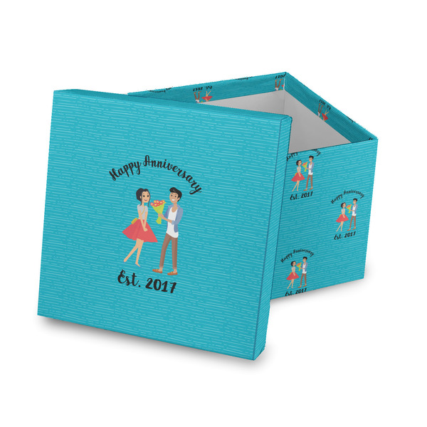 Custom Happy Anniversary Gift Box with Lid - Canvas Wrapped (Personalized)