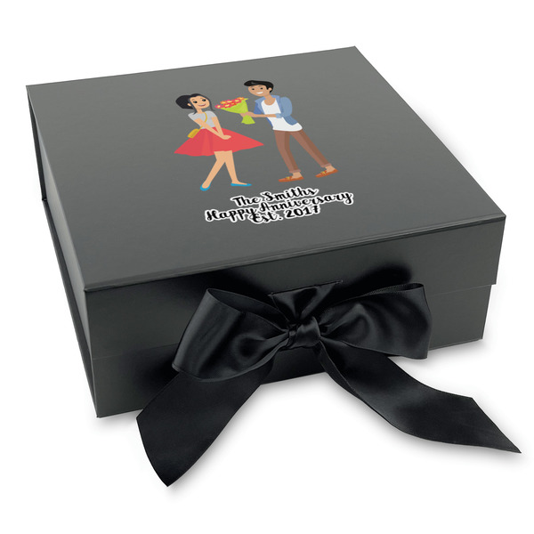 Custom Happy Anniversary Gift Box with Magnetic Lid - Black (Personalized)