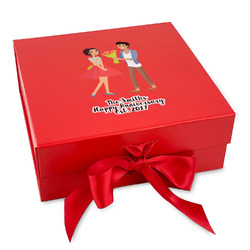 Happy Anniversary Gift Box with Magnetic Lid - Red (Personalized)