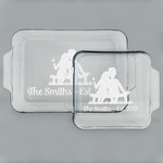 Happy Anniversary Set of Glass Baking & Cake Dish - 13in x 9in & 8in x 8in (Personalized)