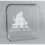 Happy Anniversary Glass Cake Dish - 8in x 8in (Personalized)