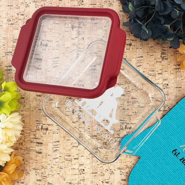 Happy Anniversary Glass Cake Dish - LIFESTYLE (8x8)