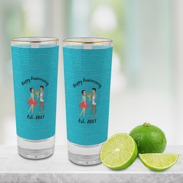 Happy Anniversary Glass Shot Glass - 2 oz - LIFESTYLE