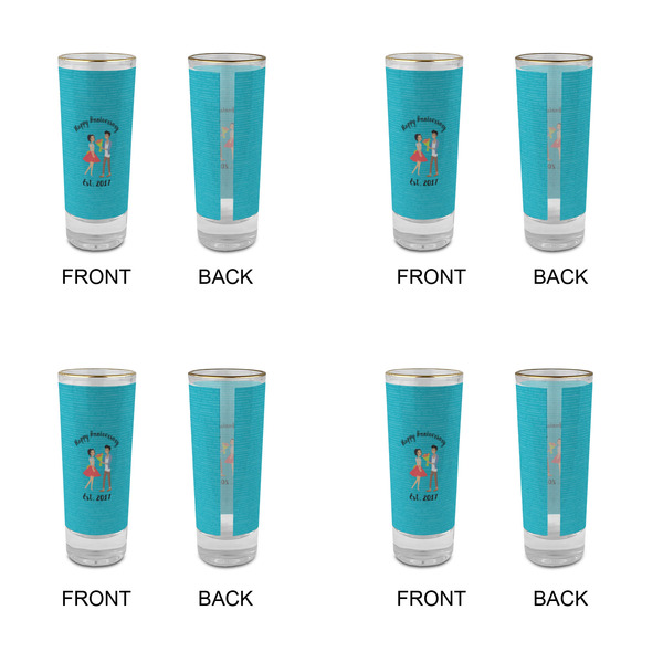Happy Anniversary Glass Shot Glass - 2 oz - Set of 4 - APPROVAL