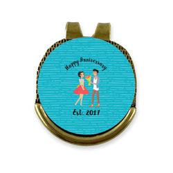 Happy Anniversary Golf Ball Marker - Hat Clip - Gold