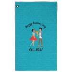 Happy Anniversary Golf Towel - Poly-Cotton Blend w/ Couple's Names