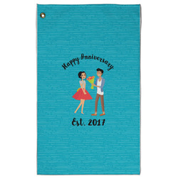 Happy Anniversary Golf Towel - Poly-Cotton Blend w/ Couple's Names