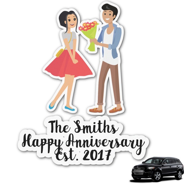 Custom Happy Anniversary Graphic Car Decal (Personalized)