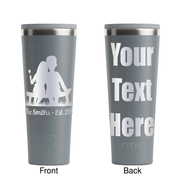 Happy Anniversary Grey RTIC Everyday Tumbler - 28 oz. - Front and Back