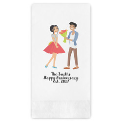 Happy Anniversary Guest Napkins - Full Color - Embossed Edge (Personalized)