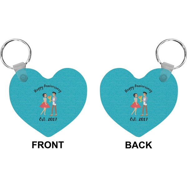Happy Anniversary Heart Keychain (Front + Back)