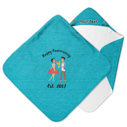 Happy Anniversary Hooded Baby Towel (Personalized)