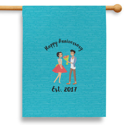Happy Anniversary 28" House Flag - Double Sided (Personalized)