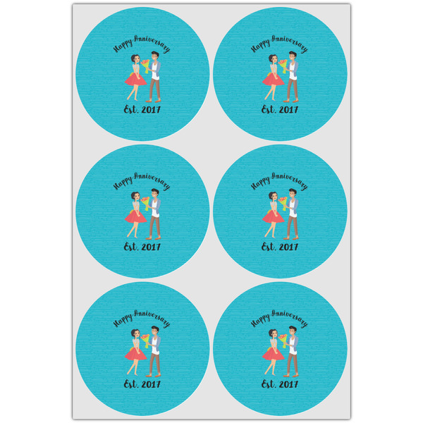 Happy Anniversary Icing Circle - Large - Set of 6