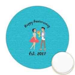 Happy Anniversary Printed Cookie Topper - Round (Personalized)