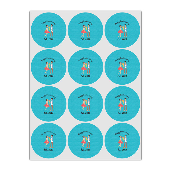 Happy Anniversary Icing Circle - Small - Set of 12