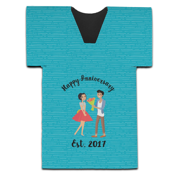 Happy Anniversary Jersey Bottle Cooler - Set of 4 - FRONT (flat)