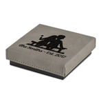 Happy Anniversary Jewelry Gift Box - Engraved Leather Lid (Personalized)