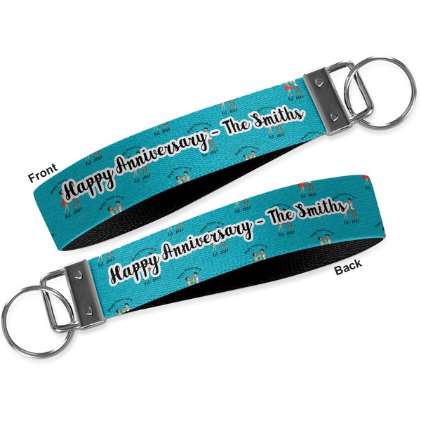 Happy Anniversary Key-chain - Metal and Nylon - Front and Back
