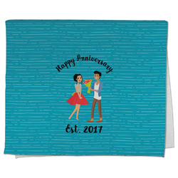 Happy Anniversary Kitchen Towel - Poly Cotton w/ Couple's Names
