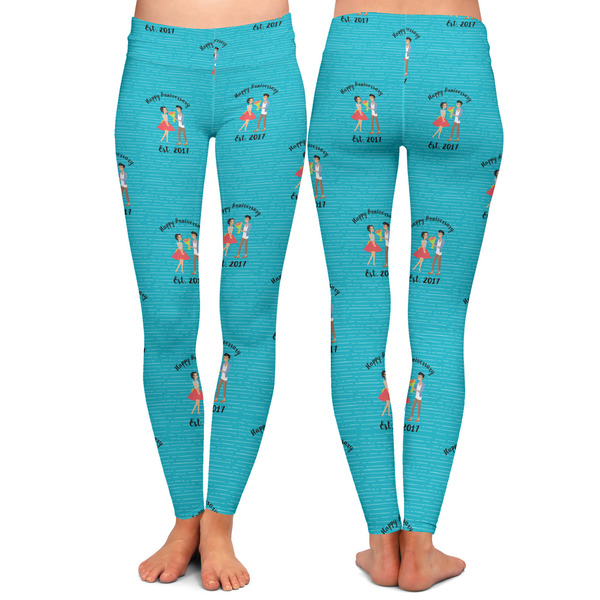 Happy Anniversary Ladies Leggings - Front and Back