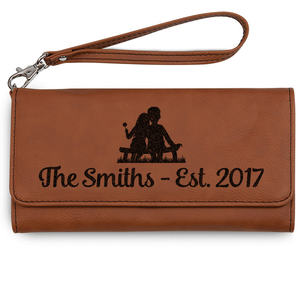 Custom Happy Anniversary Ladies Leatherette Wallet - Laser Engraved (Personalized)