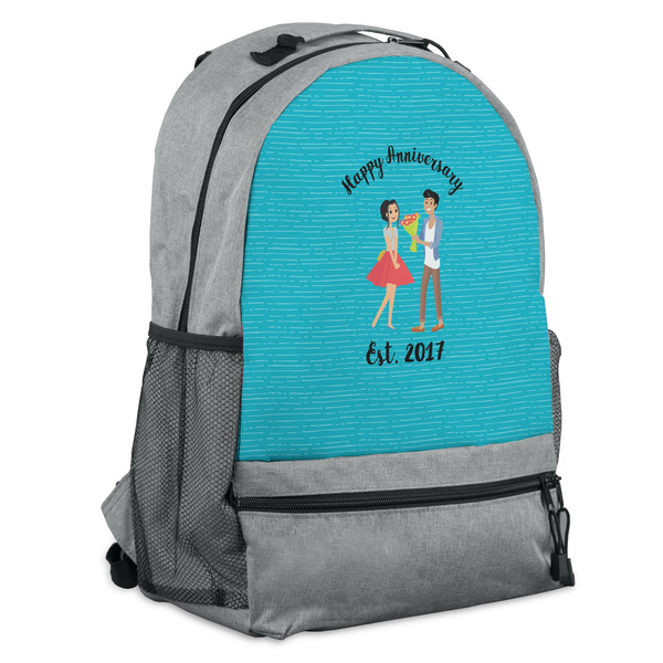 Custom Happy Anniversary Backpack - Grey (Personalized)