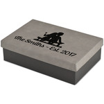 Happy Anniversary Large Gift Box w/ Engraved Leather Lid (Personalized)