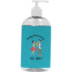 Happy Anniversary Plastic Soap / Lotion Dispenser (16 oz - Large - White) (Personalized)