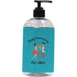 Happy Anniversary Plastic Soap / Lotion Dispenser (16 oz - Large - Black) (Personalized)