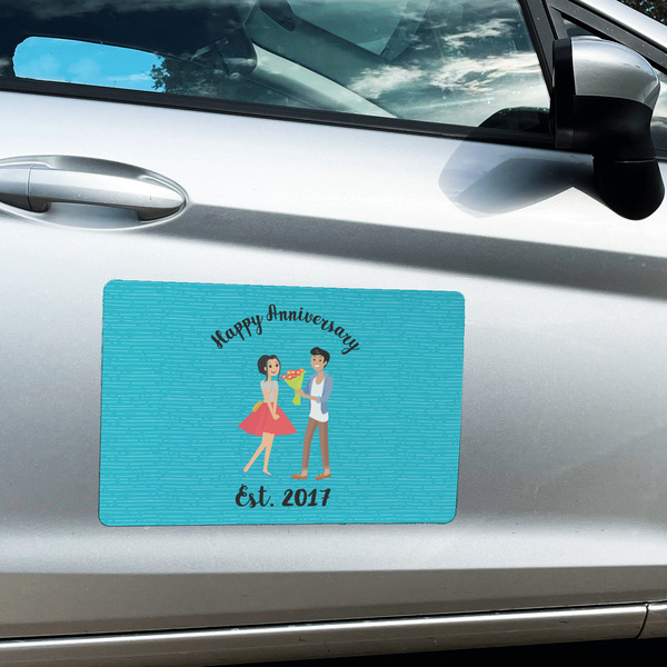 Happy Anniversary Large Rectangle Car Magnets- In Context